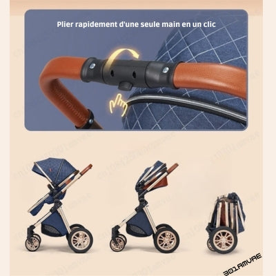 Poussette 3 en 1 | Bleu Rollsâą