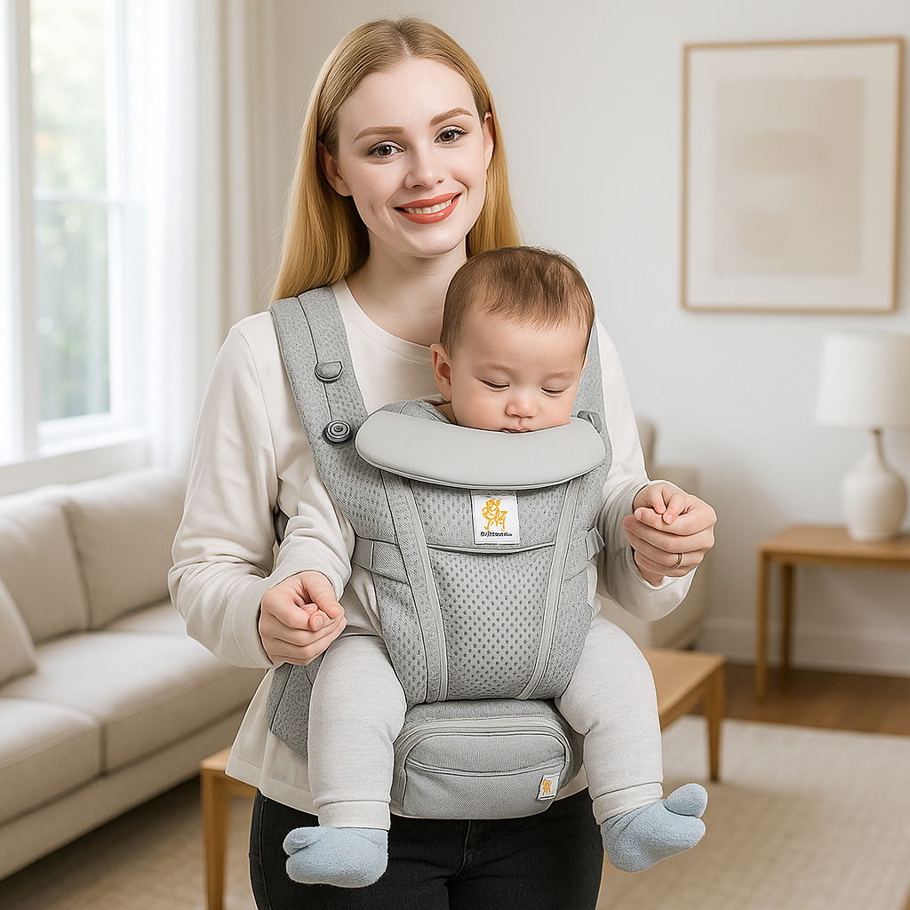 Porte-bébé ergonomique Yumi™ Gris | Confort, Sécurité & Liberté de Mouvement