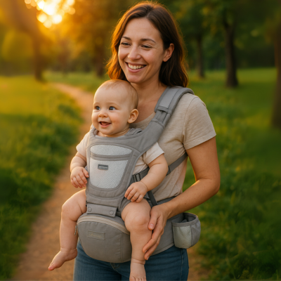 Porte Bébé Babyharness™ Gris | Ergonomique, Confortable & Sécurisé