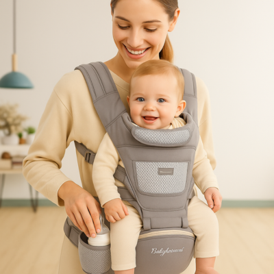 Porte Bébé Babyharness™ Gris | Ergonomique, Confortable & Sécurisé