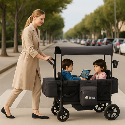 Poussette Chariot Familiale 4-en-1 | Sekey™