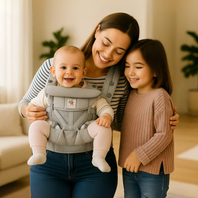 Porte-bébé ergonomique Yumi™ Gris | Confort, Sécurité & Liberté de Mouvement