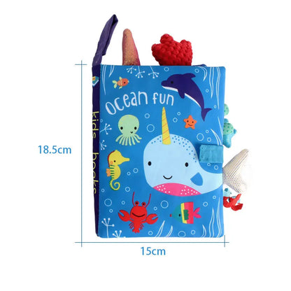 Livre en Tissu d'Apprentissage Précoce pour Bébé, Jouet Interactif, Puzzle Papier, Hochet, Partage Parent-Enfant, Âge de 0 à 36 Mois