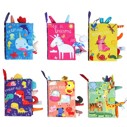 Livre en Tissu d'Apprentissage Précoce pour Bébé, Jouet Interactif, Puzzle Papier, Hochet, Partage Parent-Enfant, Âge de 0 à 36 Mois