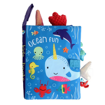 Livre en Tissu d'Apprentissage Précoce pour Bébé, Jouet Interactif, Puzzle Papier, Hochet, Partage Parent-Enfant, Âge de 0 à 36 Mois