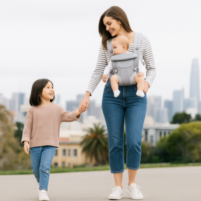 Porte-bébé ergonomique Yumi™ Gris | Confort, Sécurité & Liberté de Mouvement