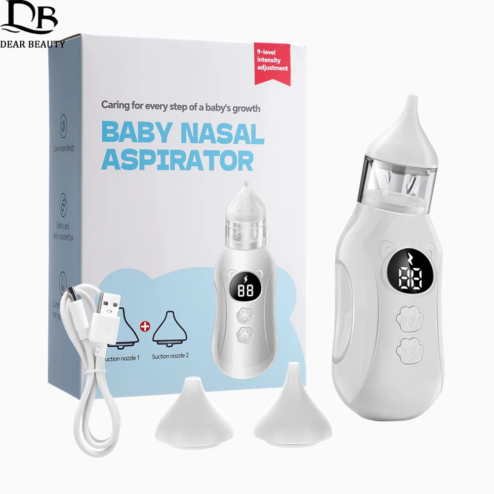 Aspirateur Nasal électrique pour bébé, à faible bruit, 9 niveaux d'aspiration, nettoyeur de nez Rechargeable, dissolvant de Mucus pour nourrissons