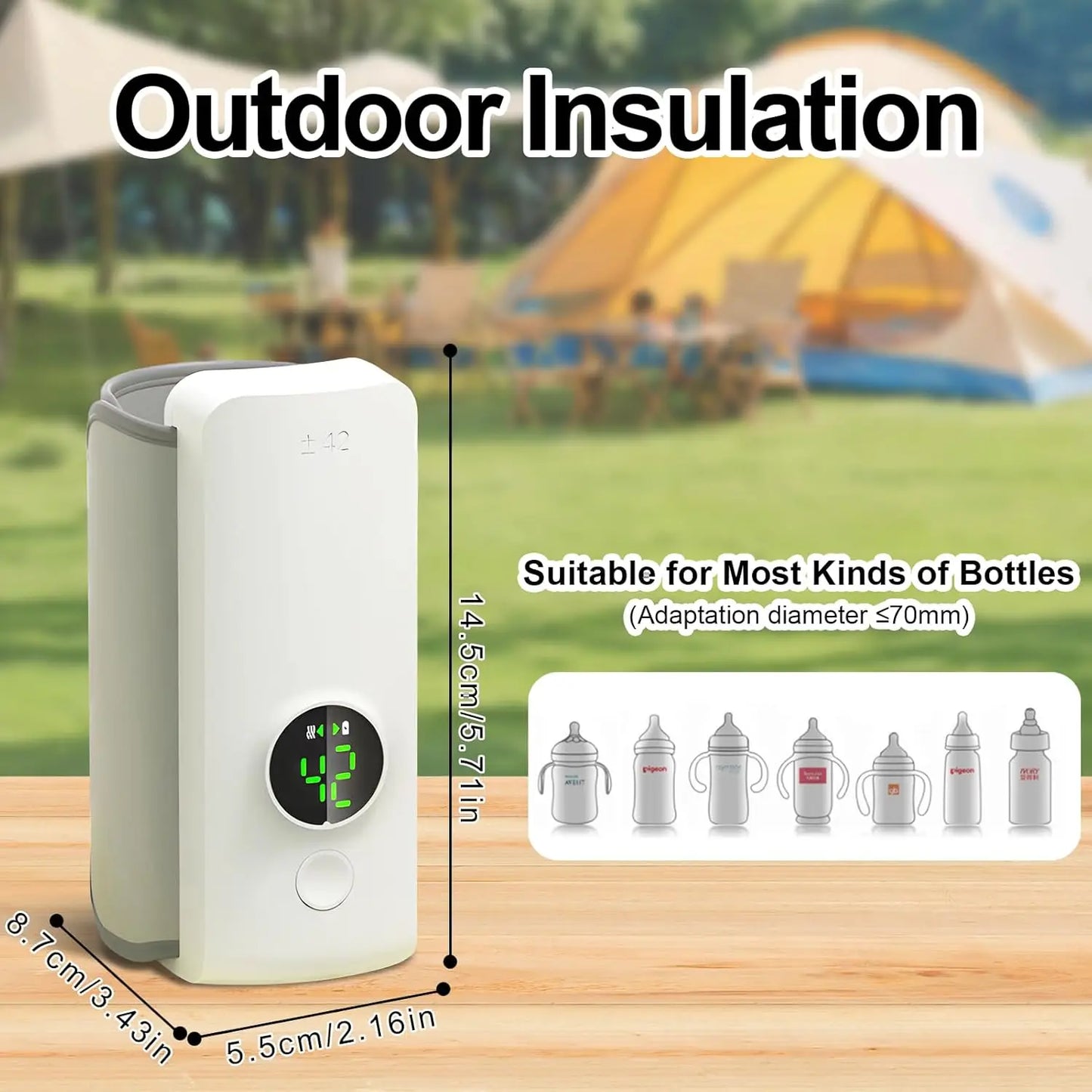 Chauffe-biberon portable NNQ-2 avec batterie rechargeable haute capacité 6000 mAh