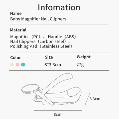 Coupe-ongles pour bébé, outils pour enfants, loupe en verre, coupe-ongles pour doigts