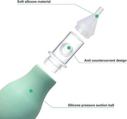 Aspirateur Nasal doux pour bébé, Anti-dos, ventouse nasale pour nouveau-né, nettoyeur de nez en Silicone, soins de sécurité pour bébé, outil de Diagnostic