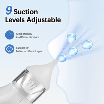 Aspirateur Nasal électrique pour bébé, à faible bruit, 9 niveaux d'aspiration, nettoyeur de nez Rechargeable, dissolvant de Mucus pour nourrissons