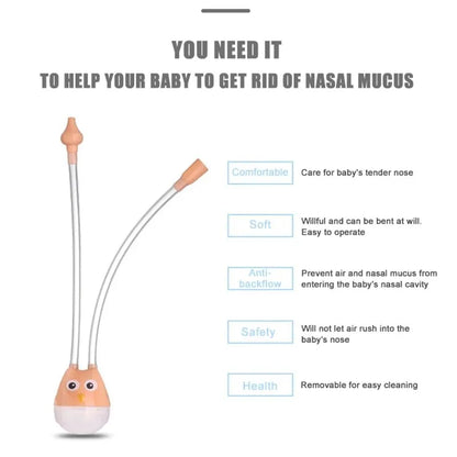 Aspirateur Nasal pour bébé, Type d'aspiration buccale, nettoyeur d'absorption nasale pour nourrissons, Anti-reflux, tuyau d'aspiration Booger en Silicone