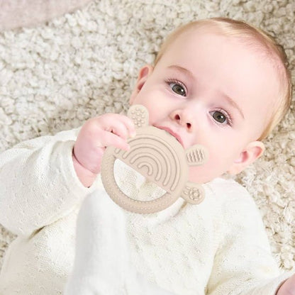Anneau de dentition bébé rose – soulagement naturel des gencives