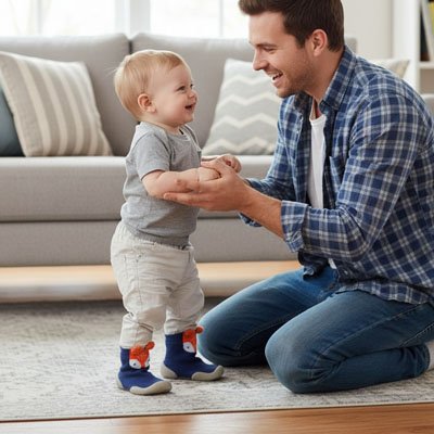 Chaussures bébé pour premiers pas, maintien de la cheville
