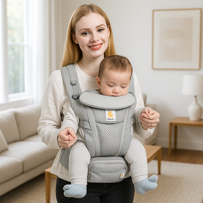 Porte-bébé ergonomique Yumi™ Gris | Confort, Sécurité & Liberté de Mouvement