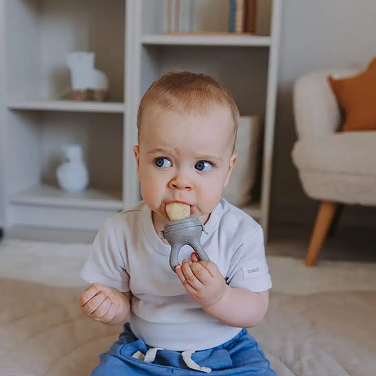 Grignoteuse bébé anti-étouffement adaptée aux premières textures solides
