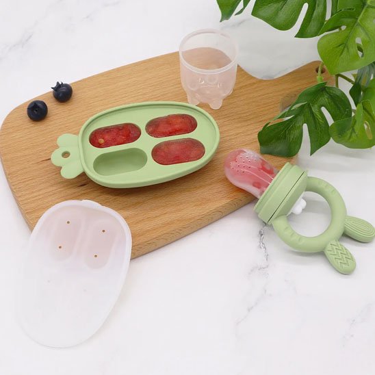 Grignoteuse bébé anti-étouffement avec fruits pour une découverte alimentaire sécurisée