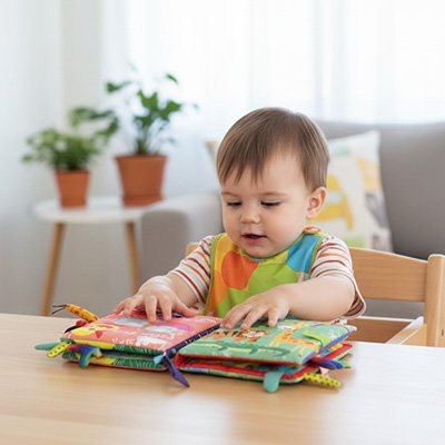 Livre bébé en tissu léger et transportable, idéal pour les sorties et voyages