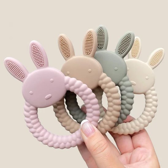 Lot d’anneaux de dentition en silicone alimentaire aux couleurs pastel