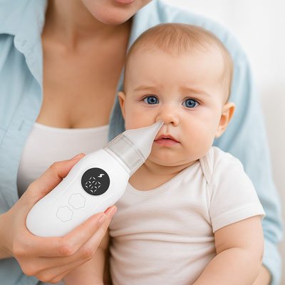 Mouche bébé électrique doux pour soulager la congestion nasale