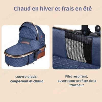 Poussette 3 en 1 | Bleu Rolls™ - Neo - BeBe