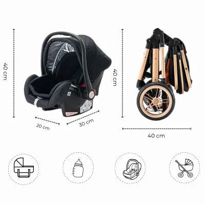 POUSSETTE 3 EN 1 - NOIR ROLLS™ - Neo - BeBe