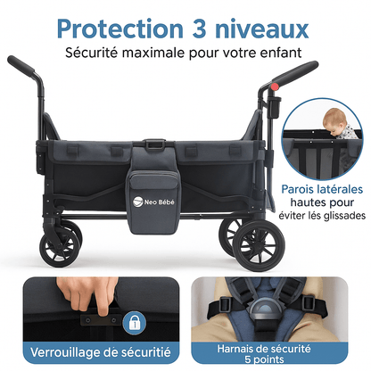Poussette Chariot Familiale 4 - en - 1 | Sekey™ - Neo - BeBe