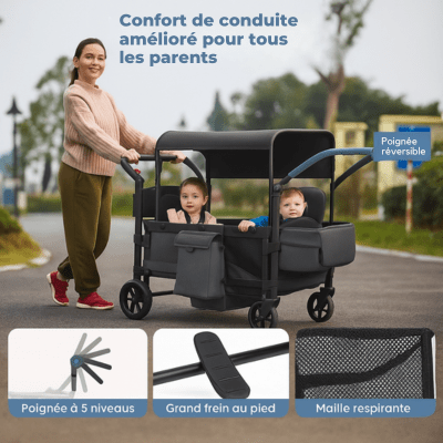Poussette Chariot Familiale 4 - en - 1 | Sekey™ - Neo - BeBe