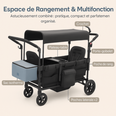 Poussette Chariot Familiale 4 - en - 1 | Sekey™ - Neo - BeBe