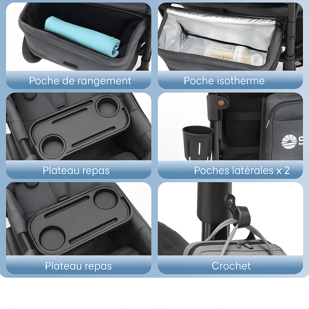 Poussette Chariot Familiale 4 - en - 1 | Sekey™ - Neo - BeBe