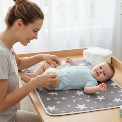 Tapis à langer nomade confortable et imperméable pour changer bébé partout