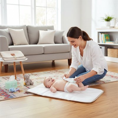 Tapis à langer nomade pliable pour changer bébé à la maison ou en déplacement